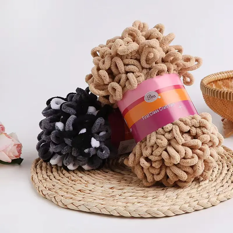 100g Donut Braided Ear Yarn Bulky Yarn Finger Knitting Chunky Yarn Diy Looped Velvet Hand-woven Sewing Supplies 3