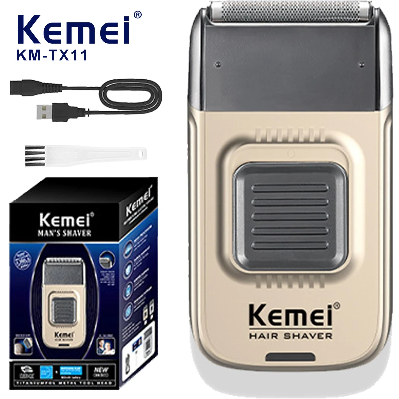 KEMEI Professional Razor Head Shaver for Bald Men Magnetic Razor Head Barber Trimmer Portable Men’s Travel Facial Hair Groomer