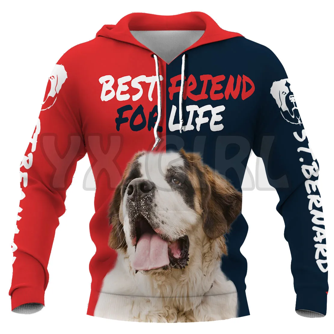 St.Bernard  3D Printed Hoodies  Unisex Pullovers Funny Dog Hoodie Casual Street Tracksuit