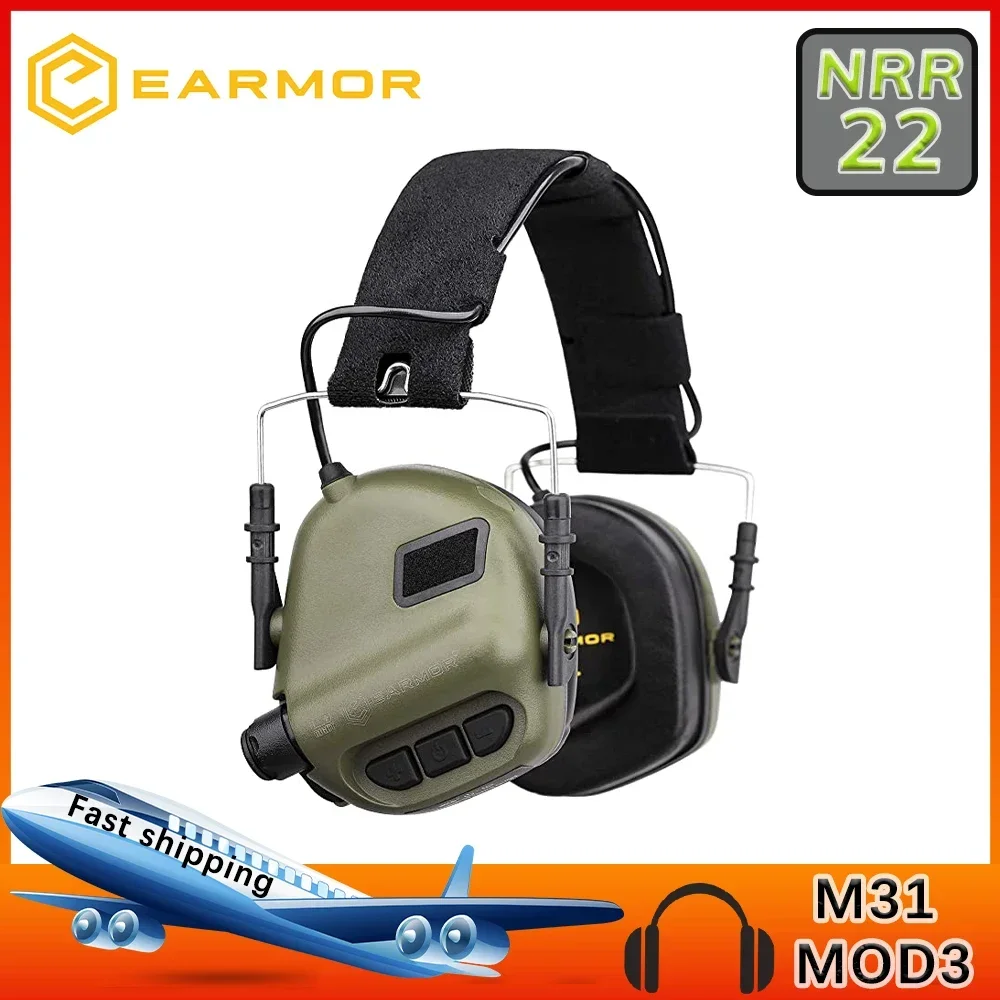 

EARMOR Outdoors NRR 22dB Tactical Headset M31 MOD3 Noise Canceling Earmuffs Military Anti-Noisy Shooting Earphone