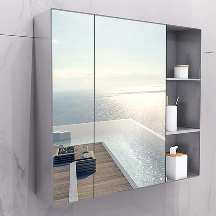 Modern Bathroom Cabinet Mirror Aluminum Light Up Mirror Make Up LED Bathroom Vanities