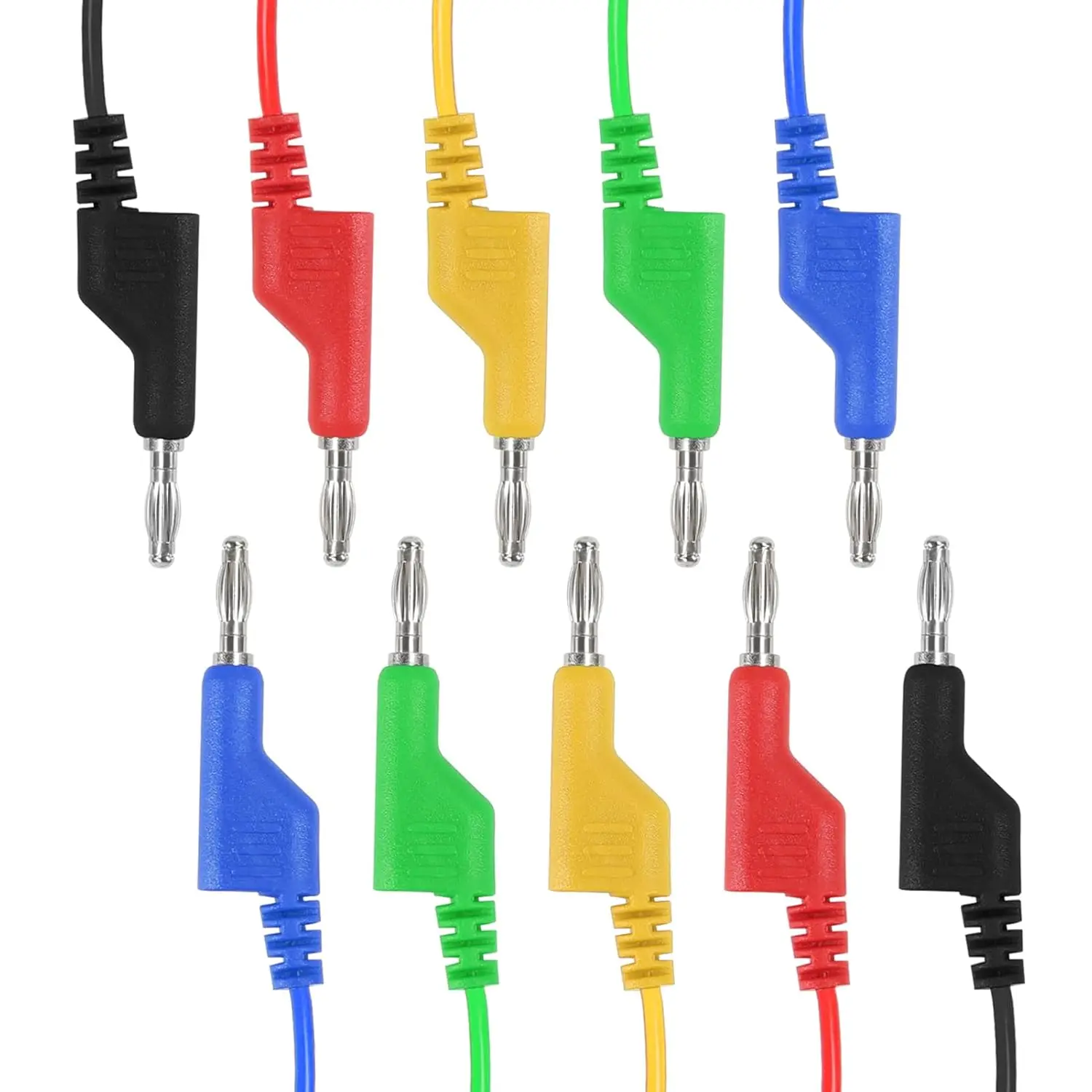 Banana to Banana Plug Test Lead Set 4mm Stackable Plug Wire Test Cable Lead for Multimeter Electrical Wire 5pcs