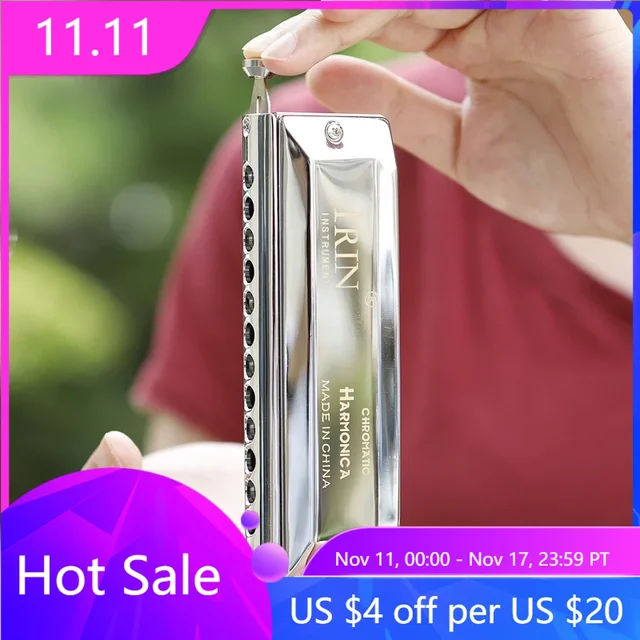 IRIN Silver 12 Hole 48 Tone Chromatic Scale Harmonica