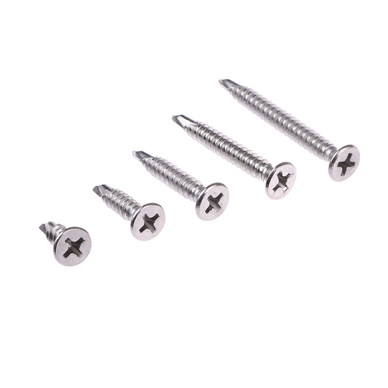 

20 шт. бытовые саморезающие винты из нержавеющей стали 410, M3.5 M4.2 M4.8 M5.5, Саморез с плоской головкой, оборудование