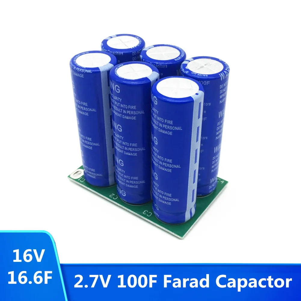 

2.7V 100F Single/Double Row Farad Capacitor Super Capacitor Automotive Super Farad Capacitor Module with Protective Board