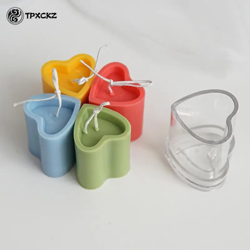 Diy Handmade Candle Mold Candle Making 3d Columnar Heart Shape Acrylic