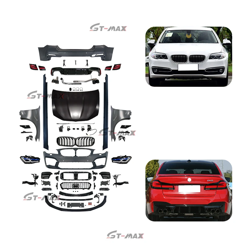 

High Quality Car Body Kit For BMW 5 Series F10 2010-2017 Update to Racing M5 G30 Style Front+Rear Bumper assembly Skirt