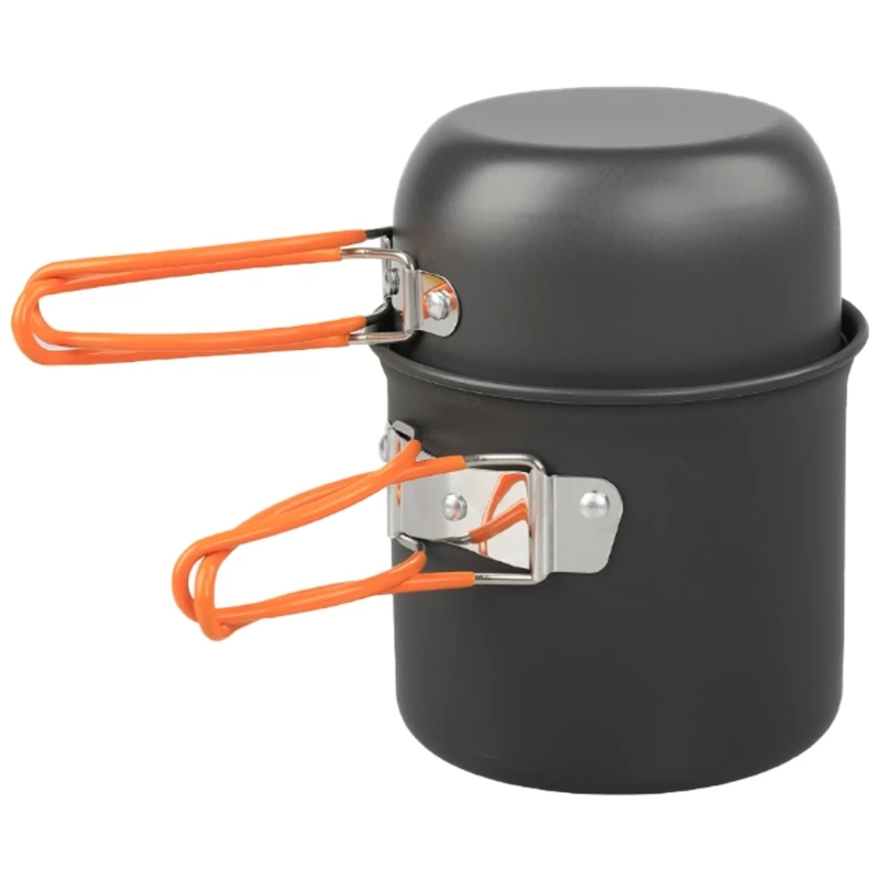 Outdoor Picnics Camping Pots Cooking Tableware Portable Picnics Cookware for 1-2 Person Hiking NonStick Pots Easy to Clean