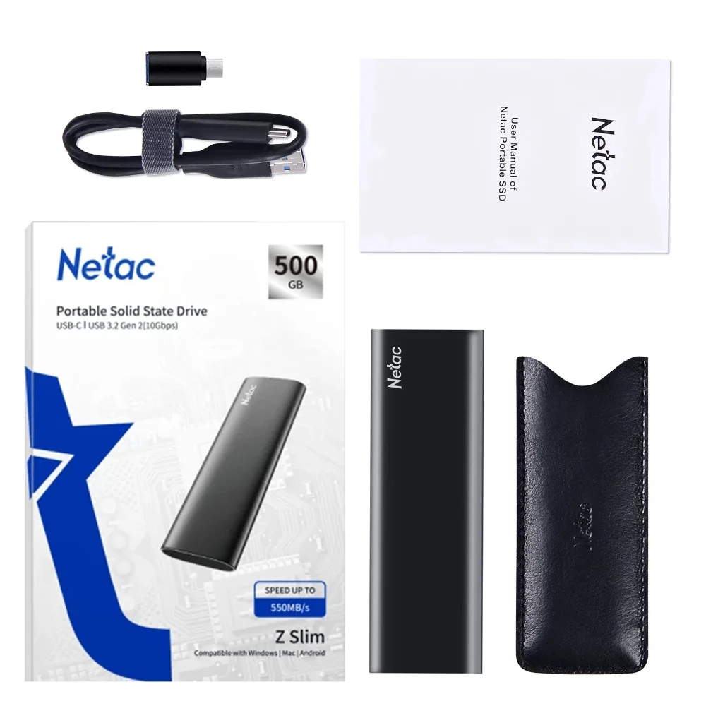Netac ޴  SSD 1 ׶Ʈ 500GB 250GB SSD 2 ׶Ʈ ϵ ̺ HDD ָ Ʈ ̺ Type-c USB 3.1 ȣȯ SSD (Ʈ PC )