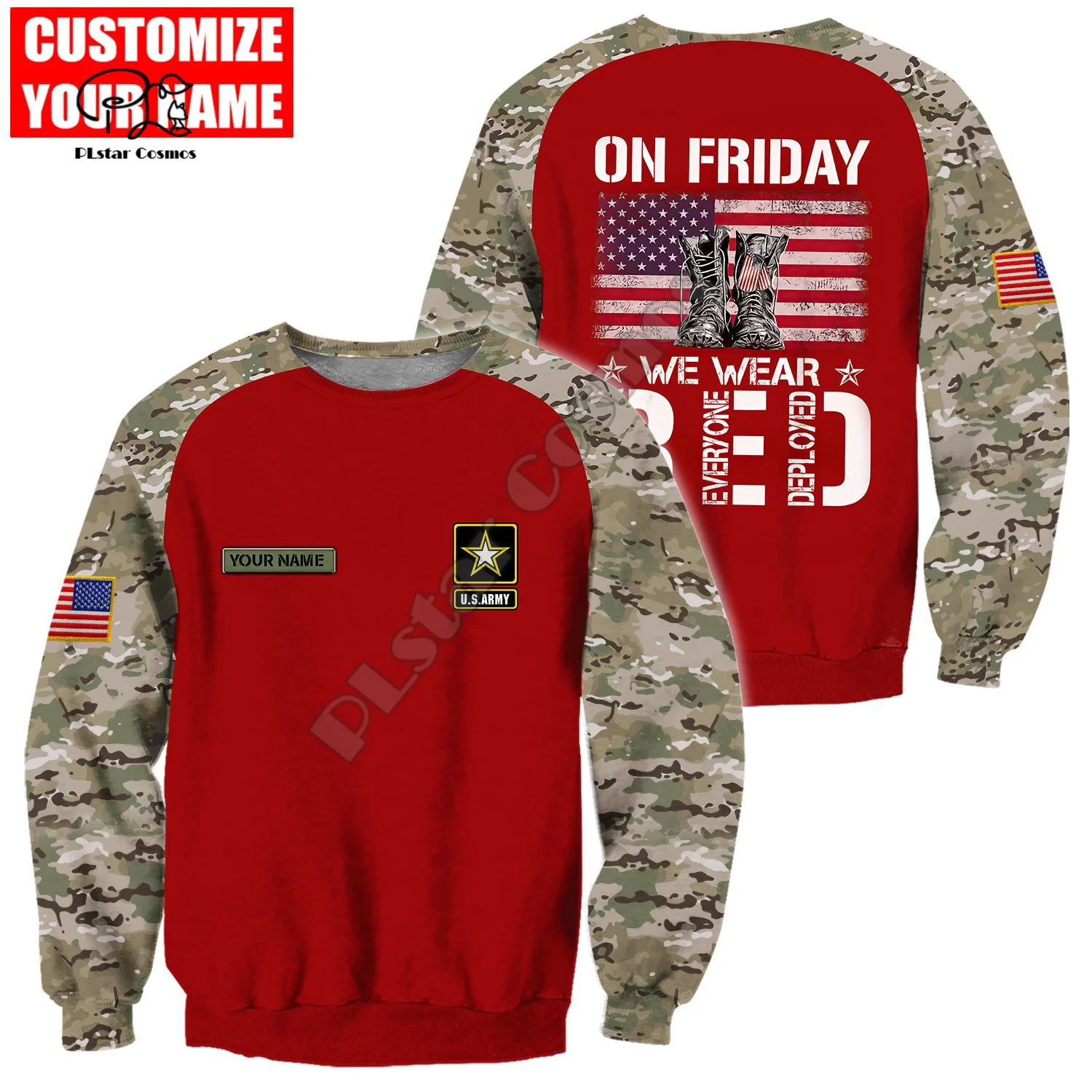 PLstar Cosmos USA Army Marine Military Camo Suits Veteran NewFashion Tracksuit 3DPrint Men/Women Streetwear Pullover Hoodies X10