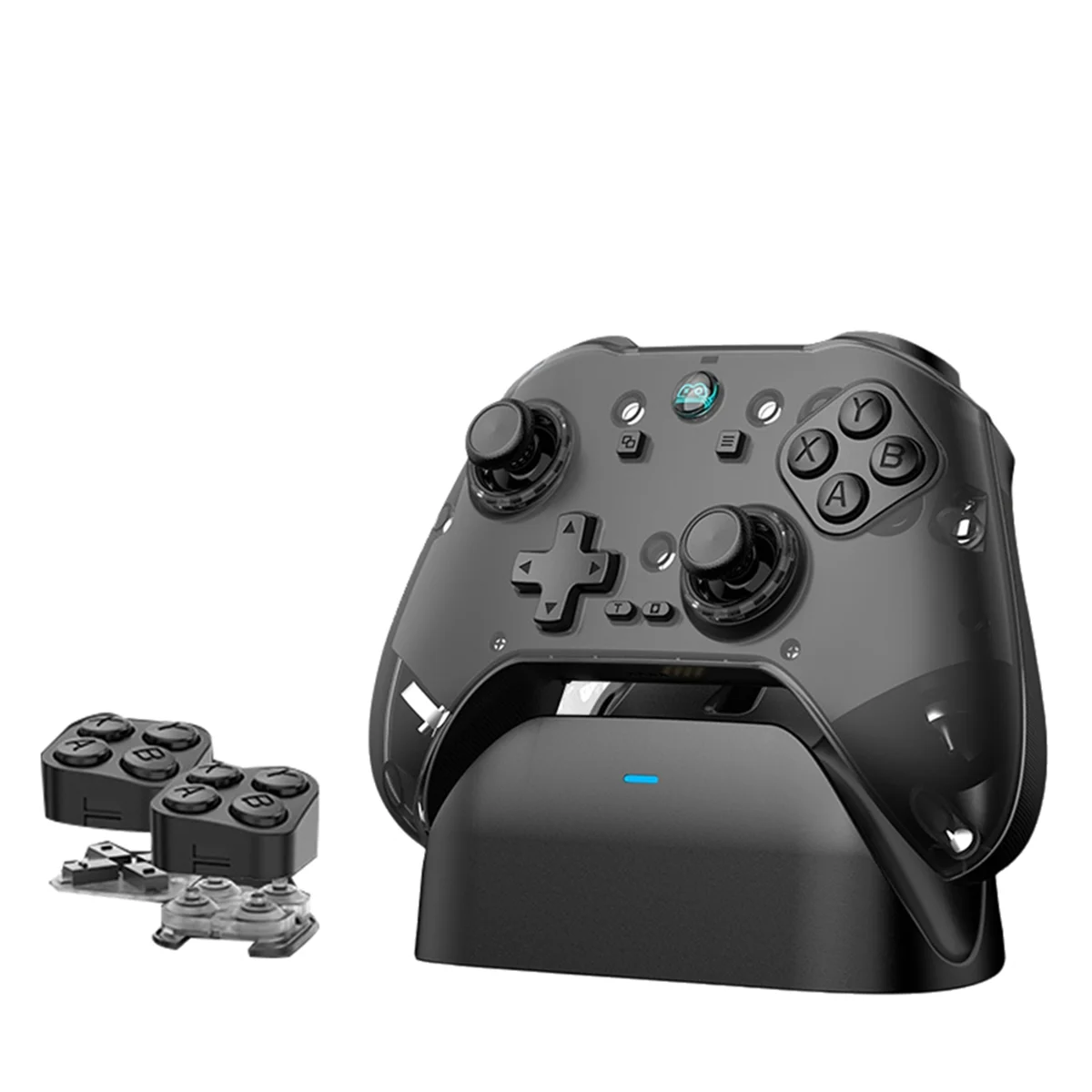 콘솔 6용 스위치 컨트롤러 조이스틱용 A40I 블루투스 게임패드-핸들 홀 PC 안드로이드 IOS 블랙