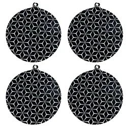 Silicone Induction Hob Protector Mat - Heat-Resistant, Round, 22cm (Choose 1, 2, or 4 Pack) - Round (Black)