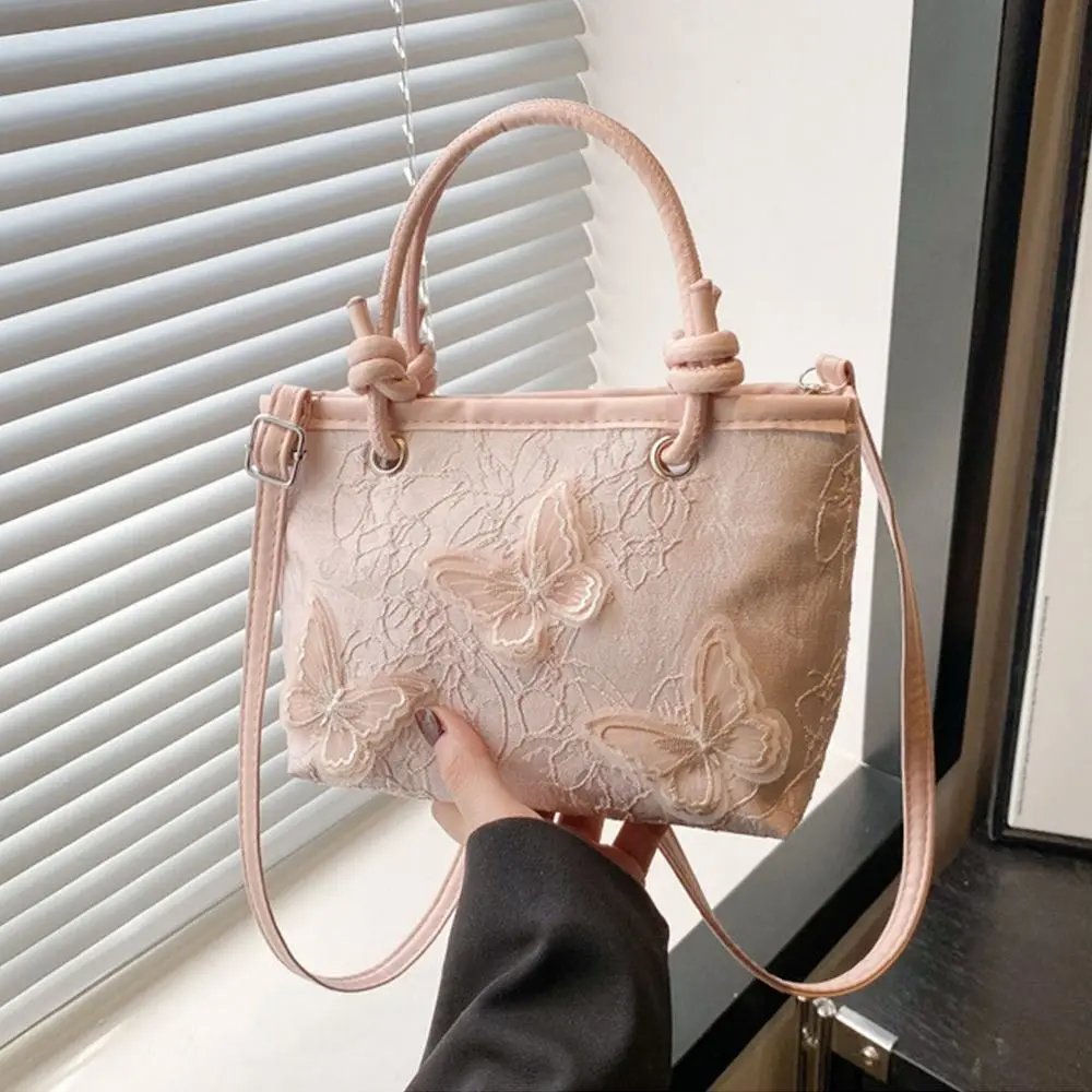 Creative Lace Shoulder Bags Elegant Handbags Embroidery Simple Tote Bag Women