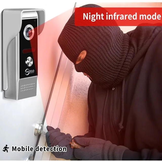 7 Inch Video Intercom for Home System Kit Outdoor Doorbell with Camera Ir Night Vision Waterproof Handsfree Dual-Way Intercom 4