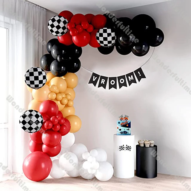 40 polegada 1-9 número balão de corrida carro tema balões conjunto 4d preto  branco xadrez ballon 3th 5th crianças aniversário festa supplie - AliExpress