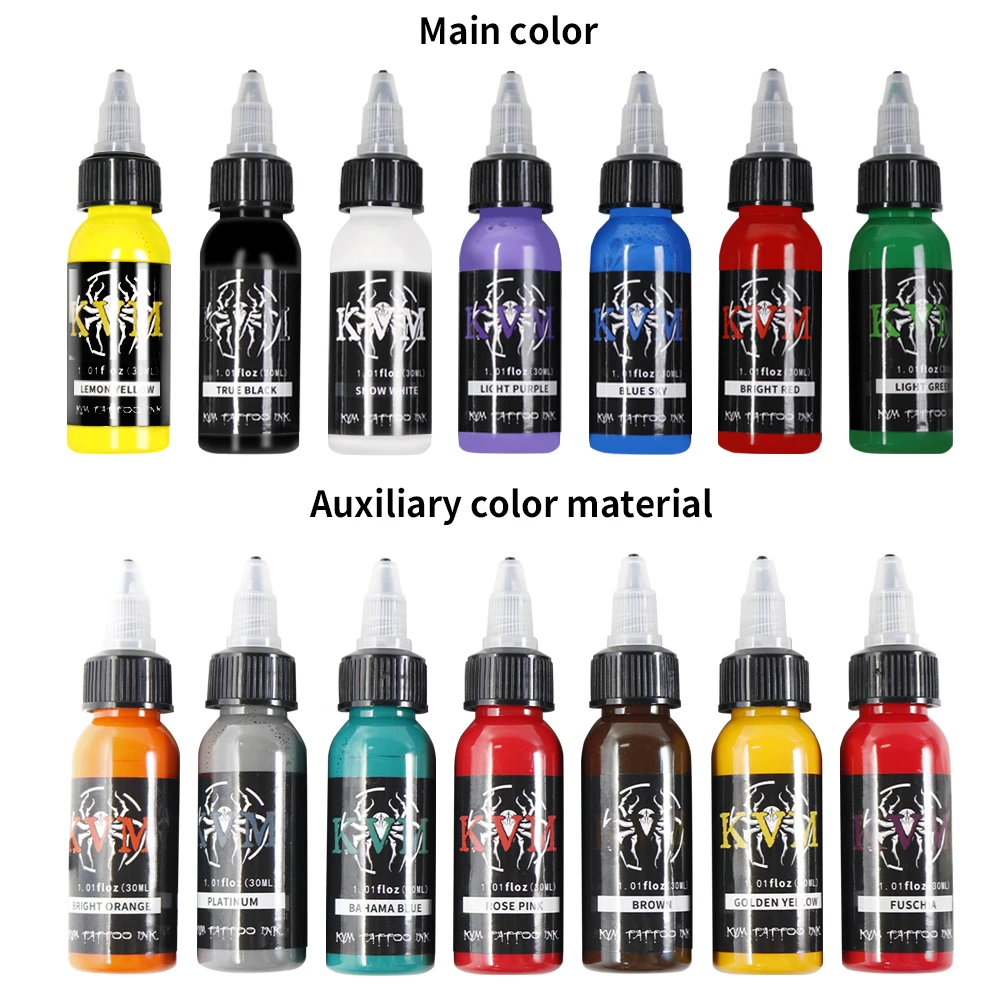 30ml 14colors Tattoo Ink Pigment with box Body Art Tattoo Kits Professional Beauty Paints Makeup Tattoo Supplies Semi-permanent