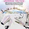 Mini Portable Flat Iron Blow Dryer Set Travel Hair Dryer and Small Flat Iron with Rhinestone Folding Handle Hair Dryer for Women 2