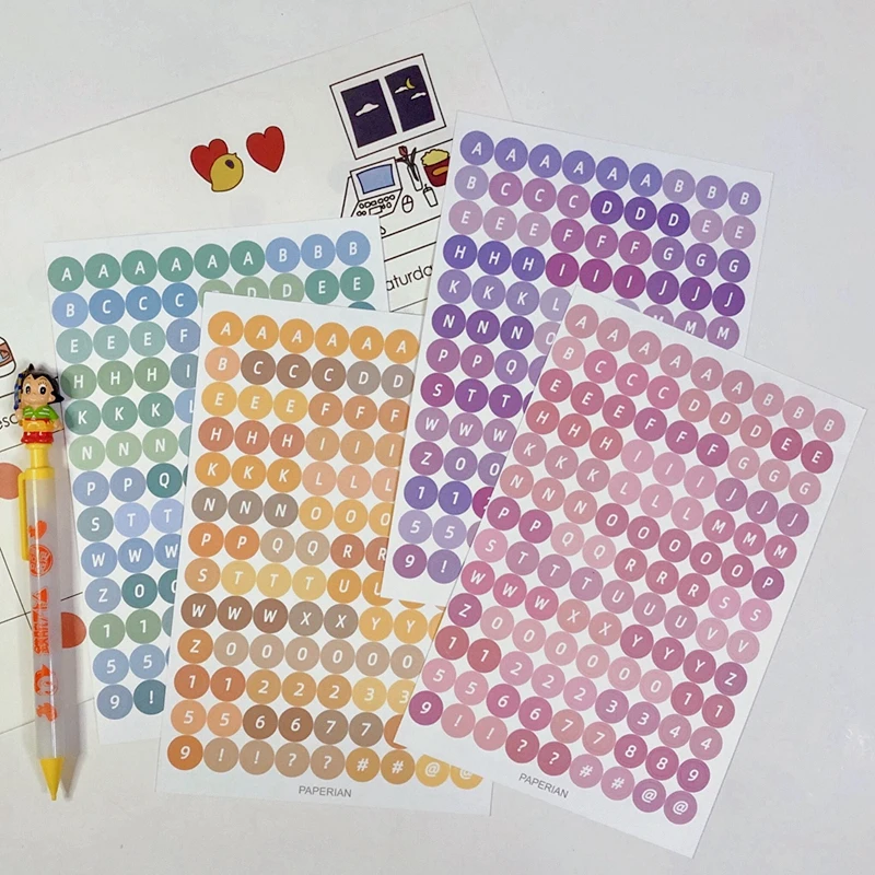Description Picture 4 of itemDIY Number Alphabet Stickers Color Letter Sticker Hand Account Decoration Scrapbooking Craft Colorful Paper Stationery Supplies
