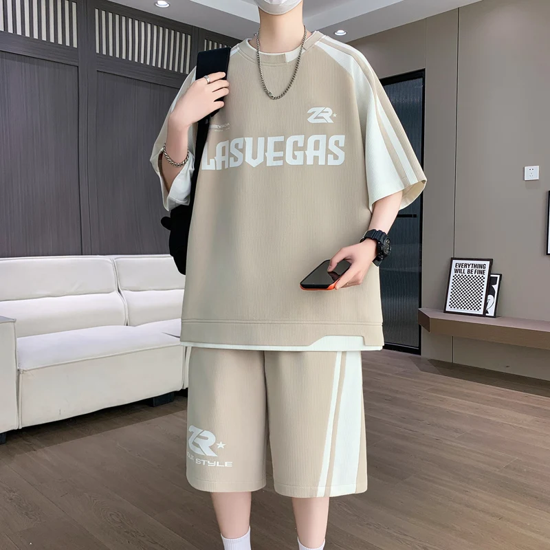 캐주얼 스포츠웨어 세트 남성 여름 트렌드 2026 신상 반팔 반바지 남성 의류 세..