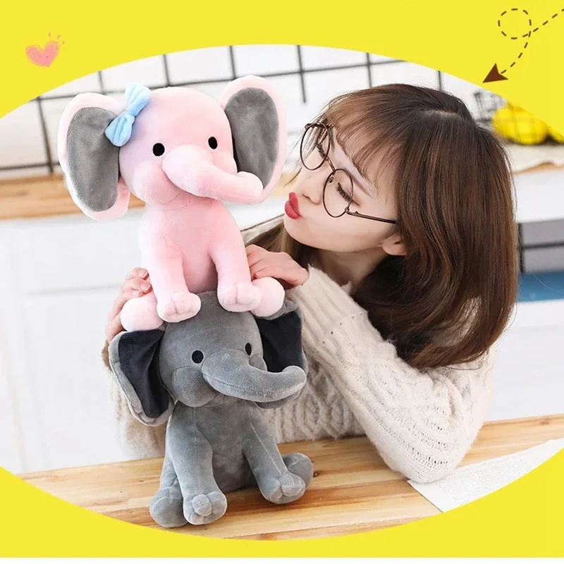 Gray Elephant Stuffed Plush Toys Kawaii Animals Soft Sleeping Stuffed Pillow Doll Plushie for Baby Room Decorative Gifts plush toys 25cm