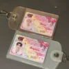 INS Transparent Sparkling Kpop Idol Card Holder Fit 3inch Glitter Pvc Student ID Bank Bus Card Storage Protective Cover Keychain 4