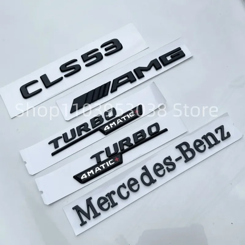 3D ABS Black CLS53 Turbo 4matic Emblem Car Trunk AMG Badge Rear Star Sticker For Mercedes Benz CLS53 AMG Accessories