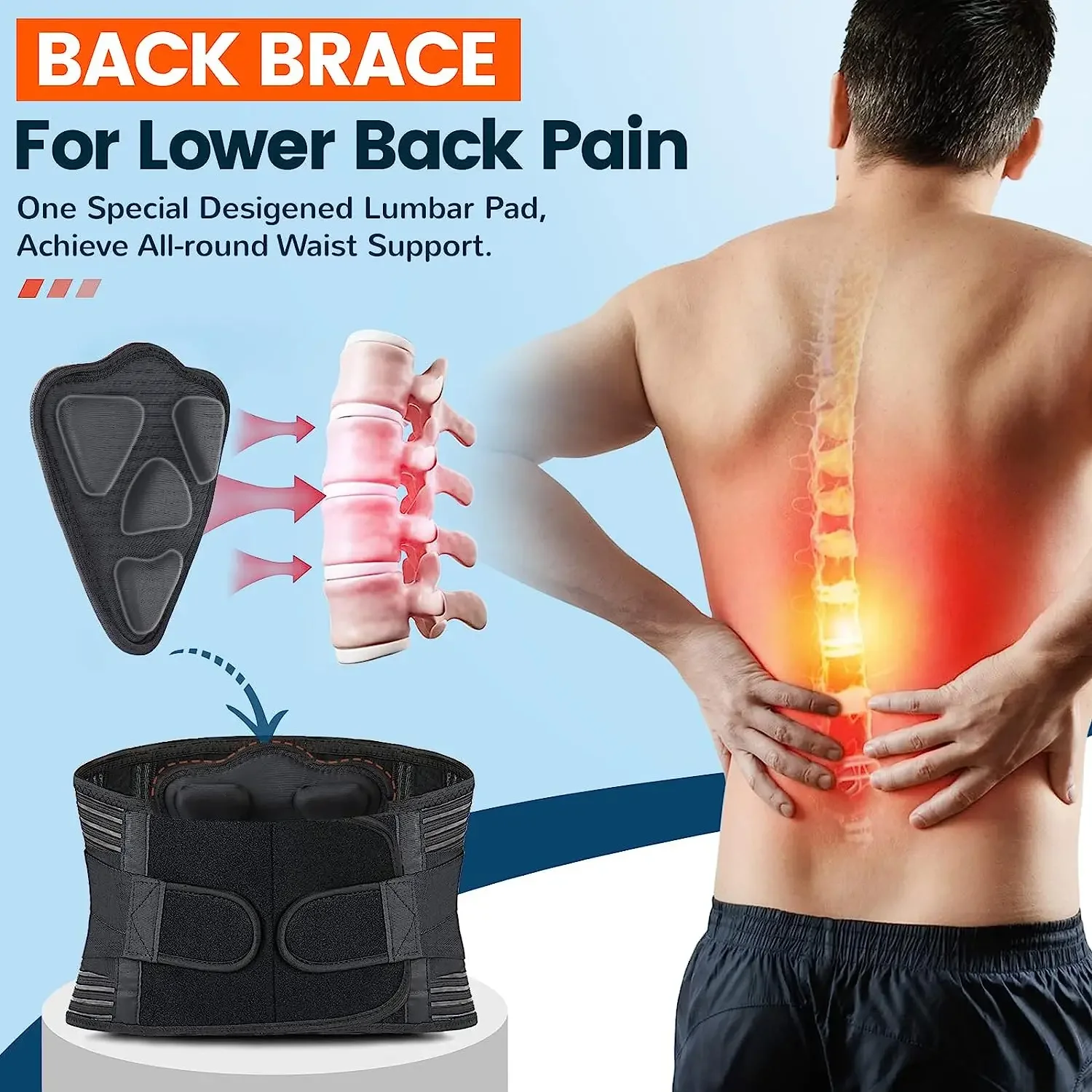 Lumbar Support Back Belt Men Women Lower Back Pain Relief Herniated Disc Sciatica Scoliosis Waist Trainer 4 Stays waist trainer lumbar support belt back brace waist support belt back support belt weightlifting belt waist shaping belt weightlifting waist guard waist trainer belt weightlifting waist belt