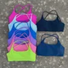 Solid Color Women Cross Fitness sport Bra soft high strength Tight Top Comprehensive Training Gym Yoga Underwear With Chest Pad 1