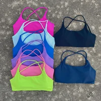 Solid Color Women Cross Fitness sport Bra soft high strength Tight Top Comprehensive Training Gym Yoga Underwear With Chest Pad 1