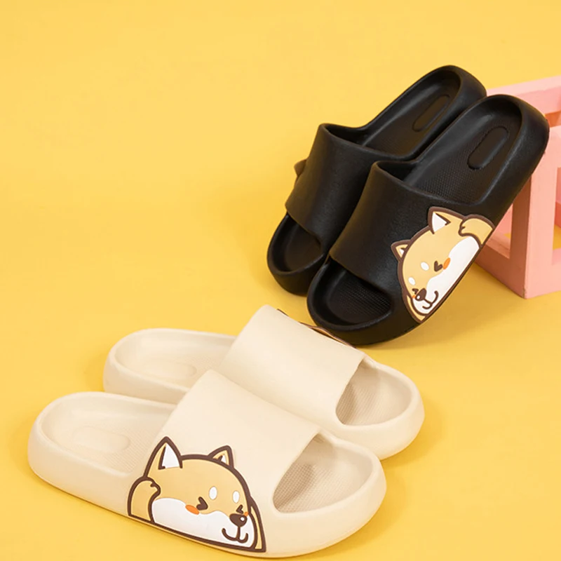 Pantofola Da Casa Da Donna Shiba Inu Cartoon Cute Cloud Sandal Summer Flip Flops Scivoli Da Spiaggia Casa Dog Room Shoes Puppy Men Male Female