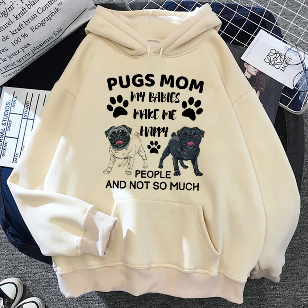 

Pug hoodies women harajuku 2023 90s sweat y2k sweatshirts Hooded Shirt female Fleece Pullover