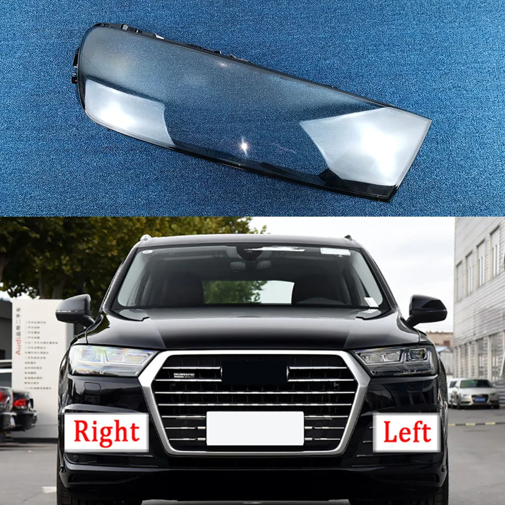

For Audi Q7 2016~2019 Car Front Headlight Lens Cover Lampshade Glass Lampcover Caps Headlamp Shell Transparent Light Lamp Case