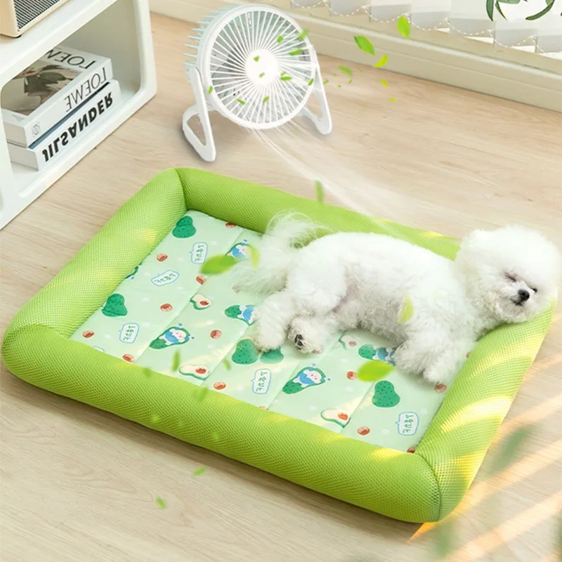 New S-XL Summer Cooling Pet Dog Mat Ice Pad Dog Sleeping Square Mats For Dogs Cats Pet Kennel Top Quality Cool Cold Silk Dog Bed
