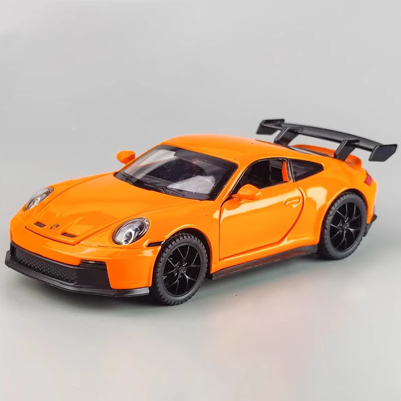 1:32 포르쉐 911 GT3 Supercar 합금 금속 다이캐스트 모델 자동차 사운드 및 라이트 어린이 장난감 어린이를위한 생일 선물 미니 GT 소년