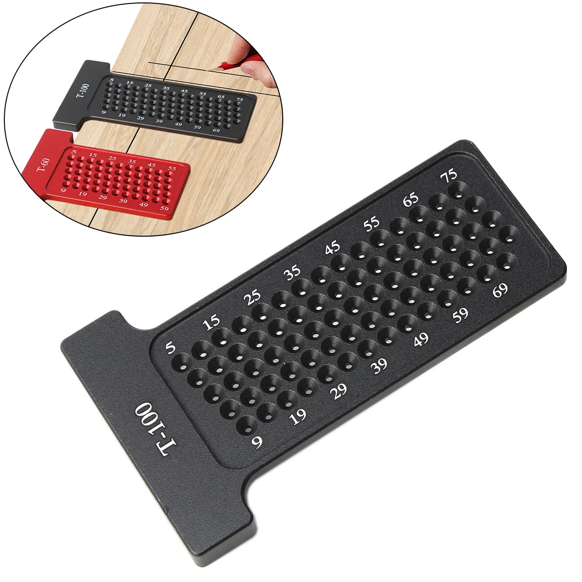 1pc-Woodworking-Scribe-T-type-Ruler-Hole-Scribing-ruler-Aluminum-alloy ...