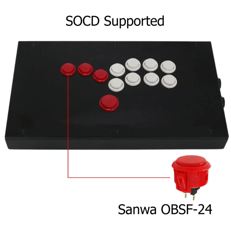 

Hitbox Style Arcade Game Console with All Buttons Joystick Battle Stick Game Controller PS4/PS3/PC Sanwa OBSF-24 30 Buttons