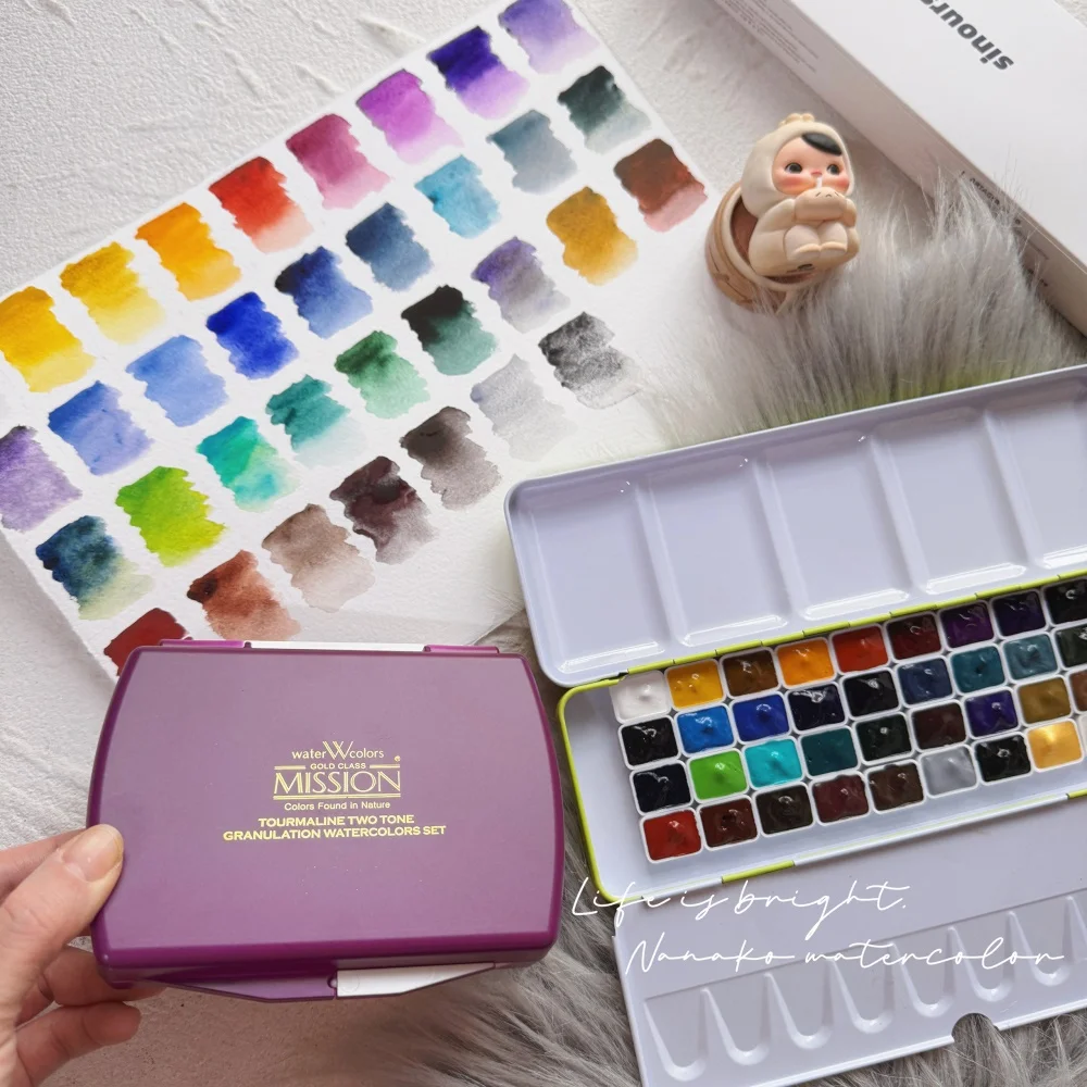 Korean Mission sedimentation color layered watercolor pigment packaging 5 /34 colors 1ml 2ml professional drawing pigment