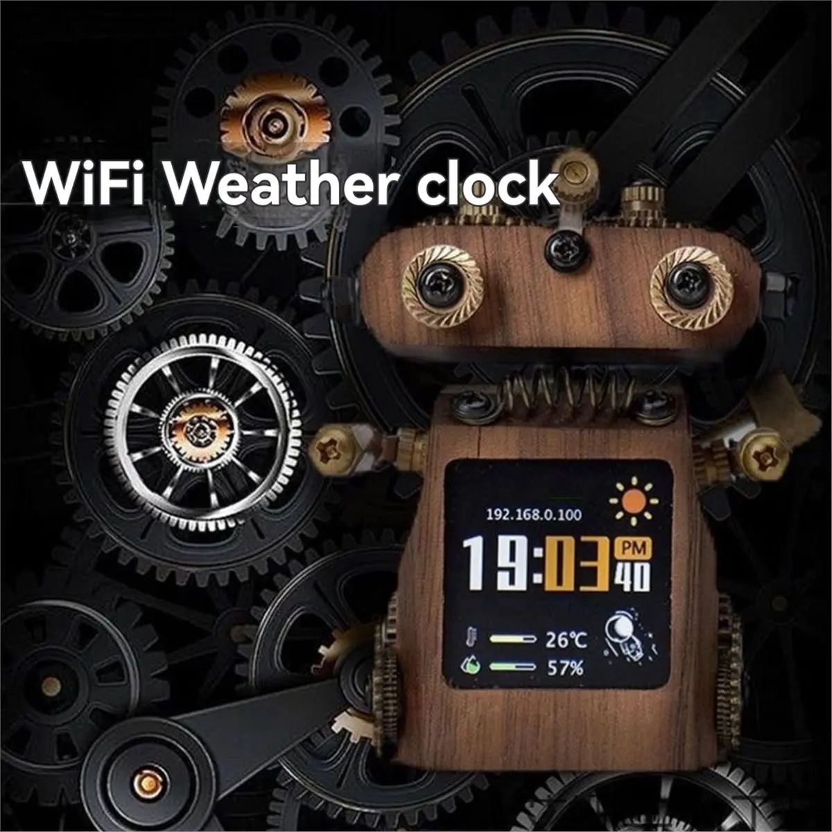 A32I 스마트 WIFI 데스크탑 날씨 시계 컬러 스크린 테이블 타이드 플레이 컬러 스크린 SD2 알림 생일 선물