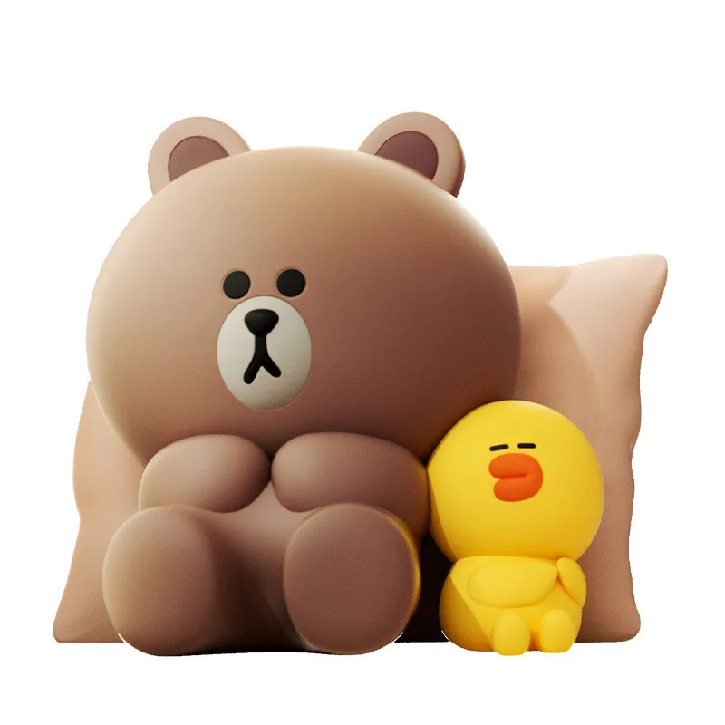 Adorable Cartoon Bear and Duck Car Dashboard Decor - Self-Adhesive Ornament