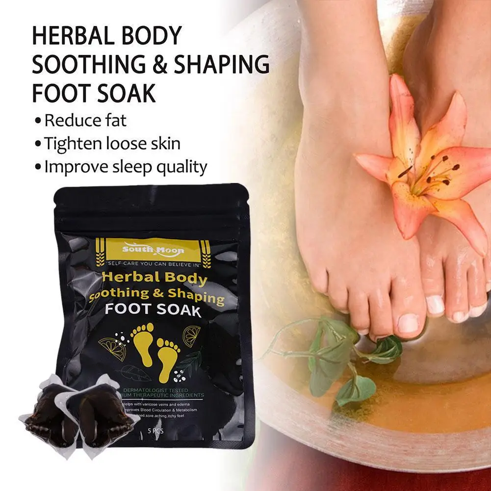 

5pcs Herbal Soothing And Shaping Foot Bath Bag, Shaping And Soaking Feet, Detoxifying And Relieving Fatigue And Swelling Care