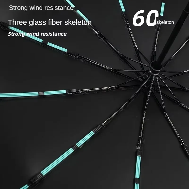 Strong 12k 60Bones Large Windproof Fold Umbrella for Men Women Fully Automat Waterproof Sunproof UV Umbrella Luxury Rain UV