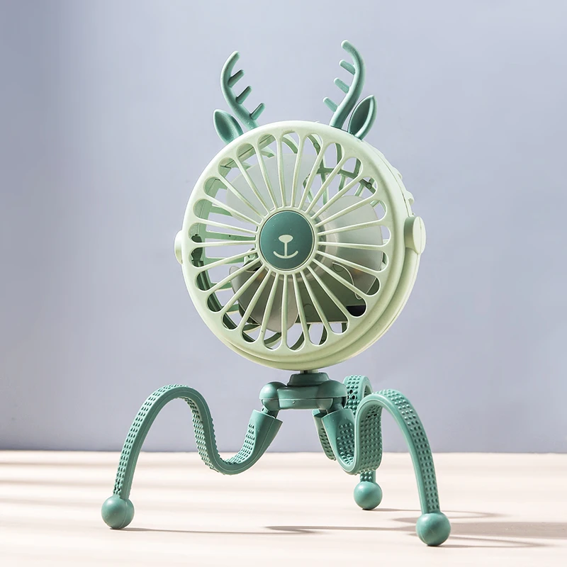 휴대용 USB 충전식 냉각 팬 유모차 선풍기, 개인 휴대용  침대, 카시트 선풍기, 유모차용 야간 조명 포함, 500mah