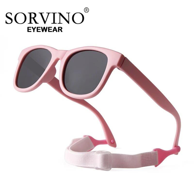 Kids Polarized Sunglasses TR90 Vintage Boys Girl Square For Children Baby UV400 Eyewear
