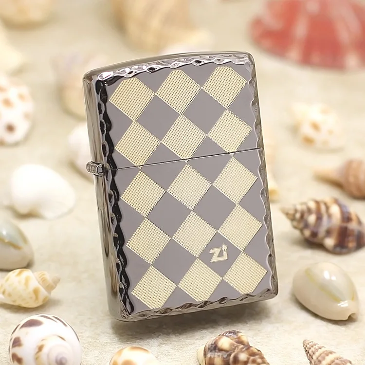 

Подлинная масляная Зажигалка Zippo, медная ветрозащитная черная керосиновая Зажигалка для ледяной решетки, подарок с кодом против подделки