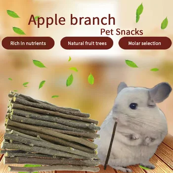 50g Hamster Molar Stick Apple Twig Rabbit Dutch Pig Snack Chewing Twig Nibble Small Pet Toy Dried Apple Twig Pet Supplies