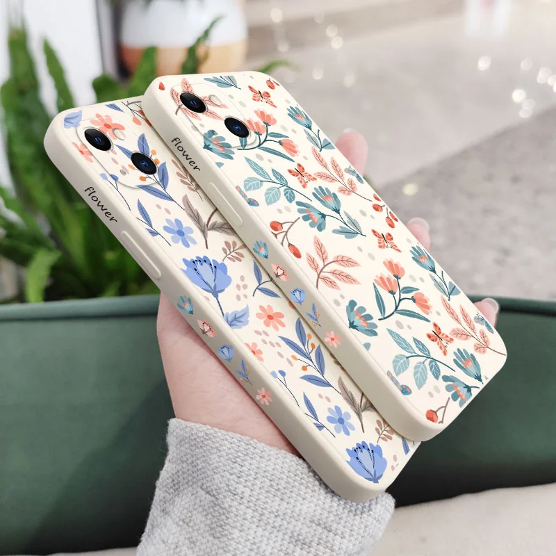 Romantic Garden Phone Case For iPhone 15 14 13 12 11 Pro Max Mini X XR XS MAX SE2020 8 7 Plus 6 6S Plus Cover