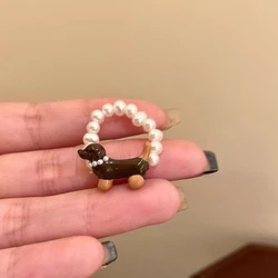 Charming Pearl Cartoon Ring Set - Fashion Jewelry Accessories & Gifts (Dog)