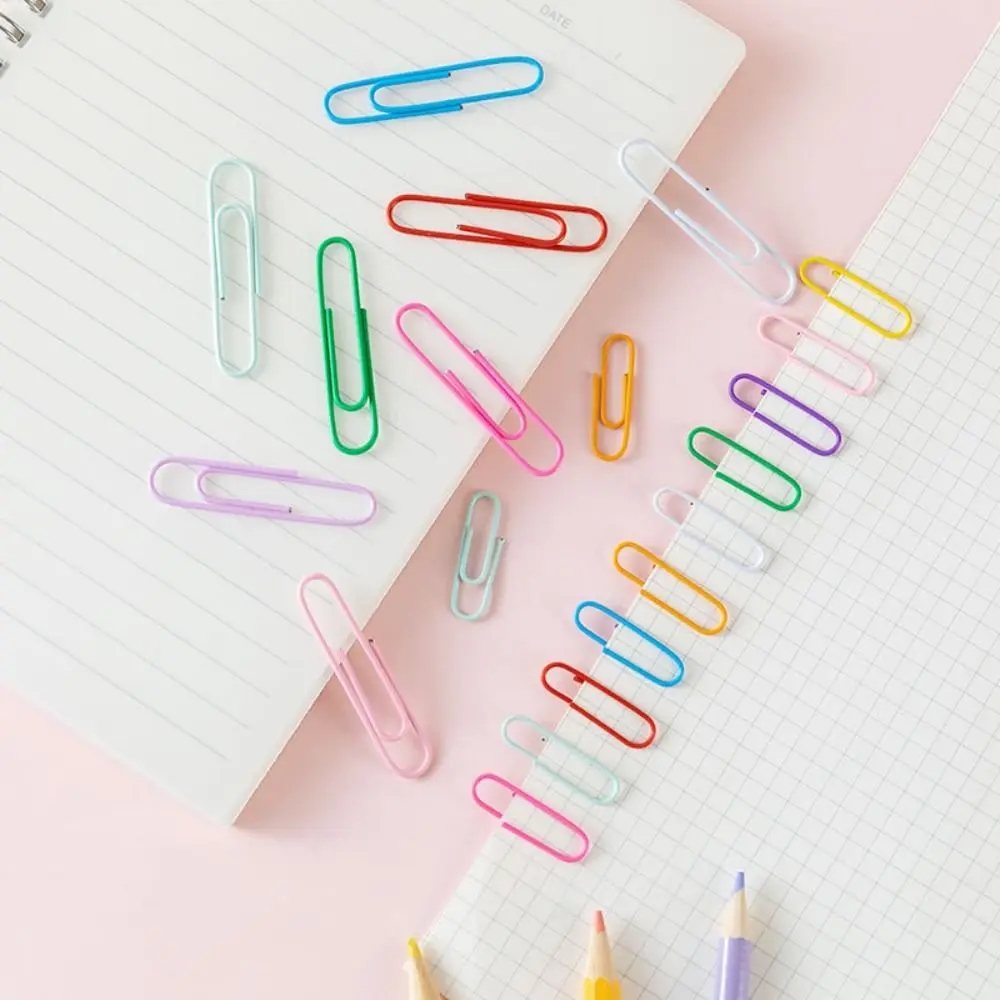 Paper Clips 50PCS File Holder Creative Metal Paper Clips Colored Binding Bookmark Clip