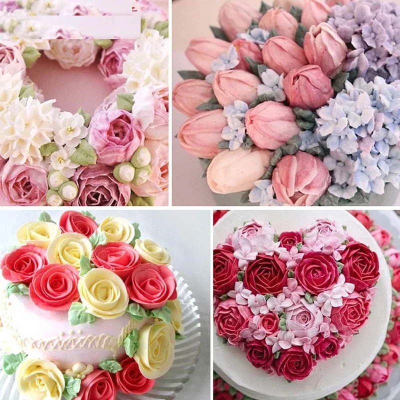 Cake Decorating Tip Set Cake Icing Nozzles Baking Nozzle Set Cake Decorating Nozzle Set 5Pcs Cake Flower Nail and Flower Lifters Cake Decorating Tool Nail Lifters Kit Icing Flowers Decoration Baking Tool