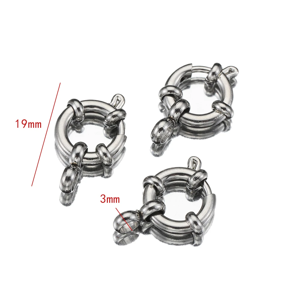 4 Stück 10–18 mm Edelstahl-Federverschlüsse, rund, Matrosenverschluss, Armband, zwei Schlaufen, Verbinder, DIY, Schlüsselbein, Halskette, Schmuckherstellung – Detail 18
